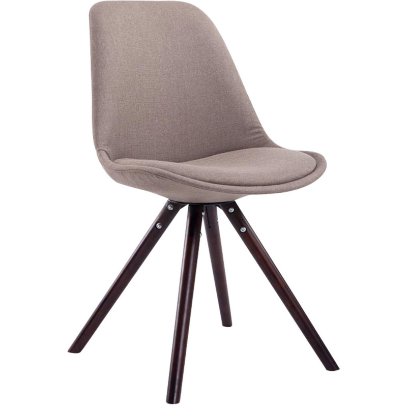 Chaise scandinave moderne en Tissu Taupe Bois Marron foncé Vynaria  - 1