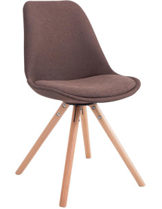 Chaise scandinave moderne en Tissu Marron Bois Naturel Vynaria - 1