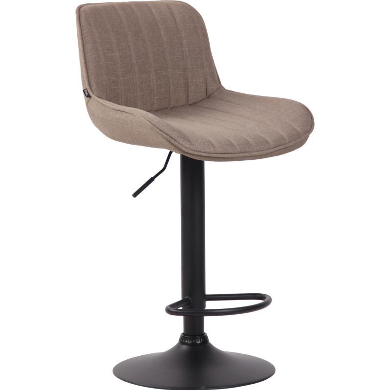 Tabouret de bar Avec dossier Nelson en Polyester Taupe Métal Noir Mat - 1