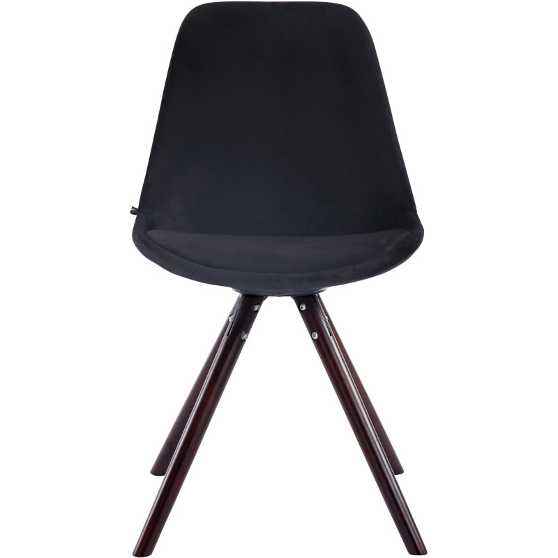 Chaise scandinave moderne en Velours Noir Bois Marron foncé Vynaria  - 2