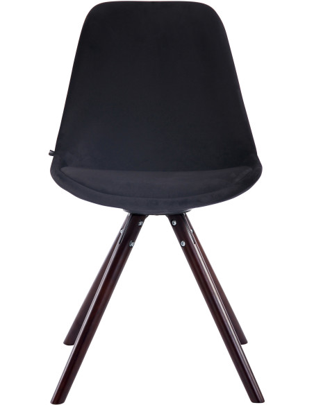 Chaise scandinave moderne en Velours Noir Bois Marron foncé Vynaria  - 2