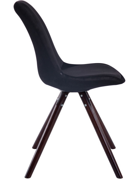 Chaise scandinave moderne en Velours Noir Bois Marron foncé Vynaria  - 3