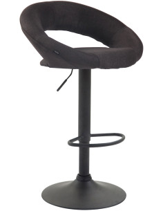 Tabouret de bar rond moderne en Tissu Gris foncé Métal Noir Zailor - 1