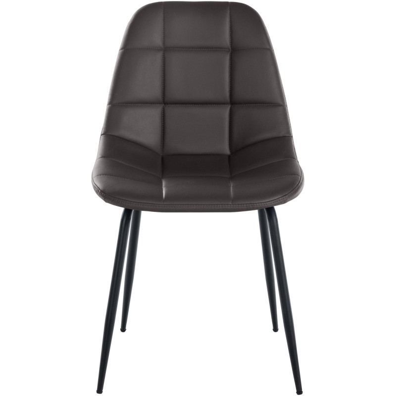 Chaise salle à manger moderne en Polyuréthane Marron Métal Noir Maralys - 2