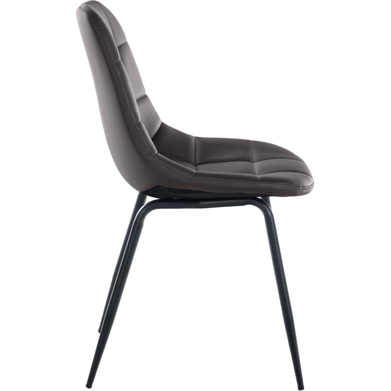 Chaise salle à manger moderne en Polyuréthane Marron Métal Noir Maralys - 3