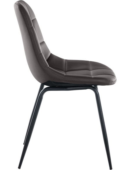 Chaise salle à manger moderne en Polyuréthane Marron Métal Noir Maralys - 3