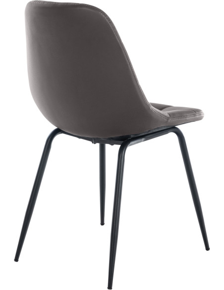 Chaise salle à manger moderne en Polyuréthane Marron Métal Noir Maralys - 4