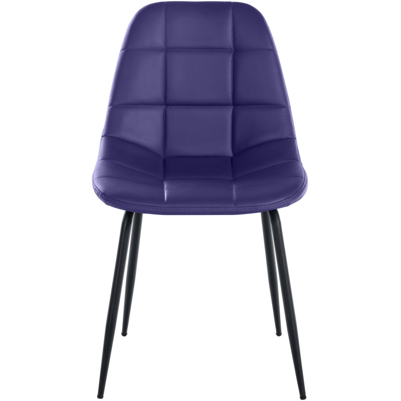 Chaise salle à manger moderne en Polyuréthane Violet Métal Noir Maralys - 2