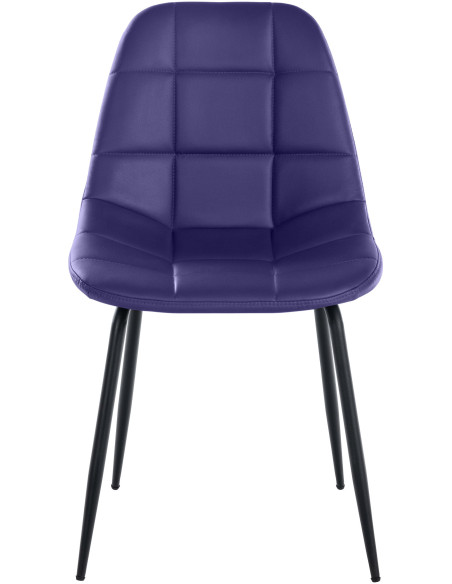 Chaise salle à manger moderne en Polyuréthane Violet Métal Noir Maralys - 2