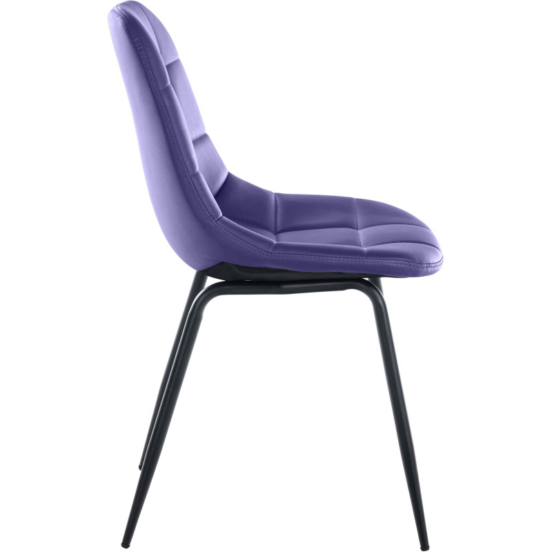 Chaise salle à manger moderne en Polyuréthane Violet Métal Noir Maralys - 3
