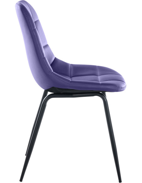 Chaise salle à manger moderne en Polyuréthane Violet Métal Noir Maralys - 3