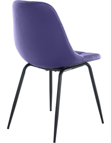 Chaise salle à manger moderne en Polyuréthane Violet Métal Noir Maralys - 4