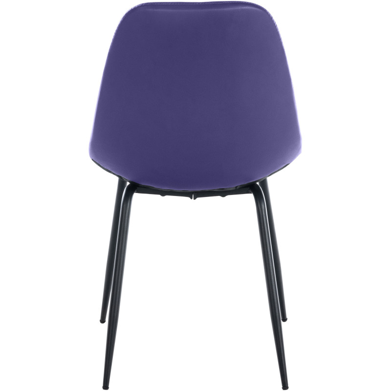 Chaise salle à manger moderne en Polyuréthane Violet Métal Noir Maralys - 5