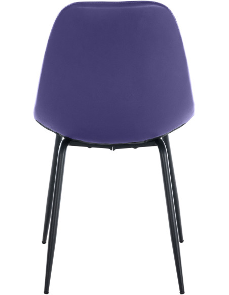 Chaise salle à manger moderne en Polyuréthane Violet Métal Noir Maralys - 5