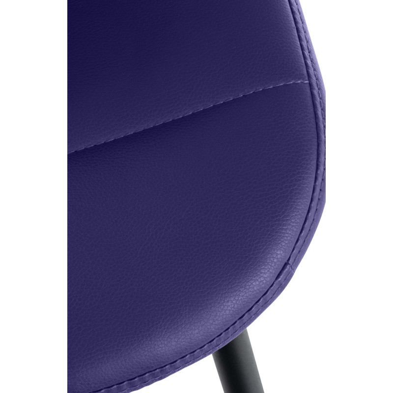 Chaise salle à manger moderne en Polyuréthane Violet Métal Noir Maralys - 6