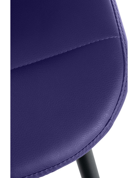 Chaise salle à manger moderne en Polyuréthane Violet Métal Noir Maralys - 6