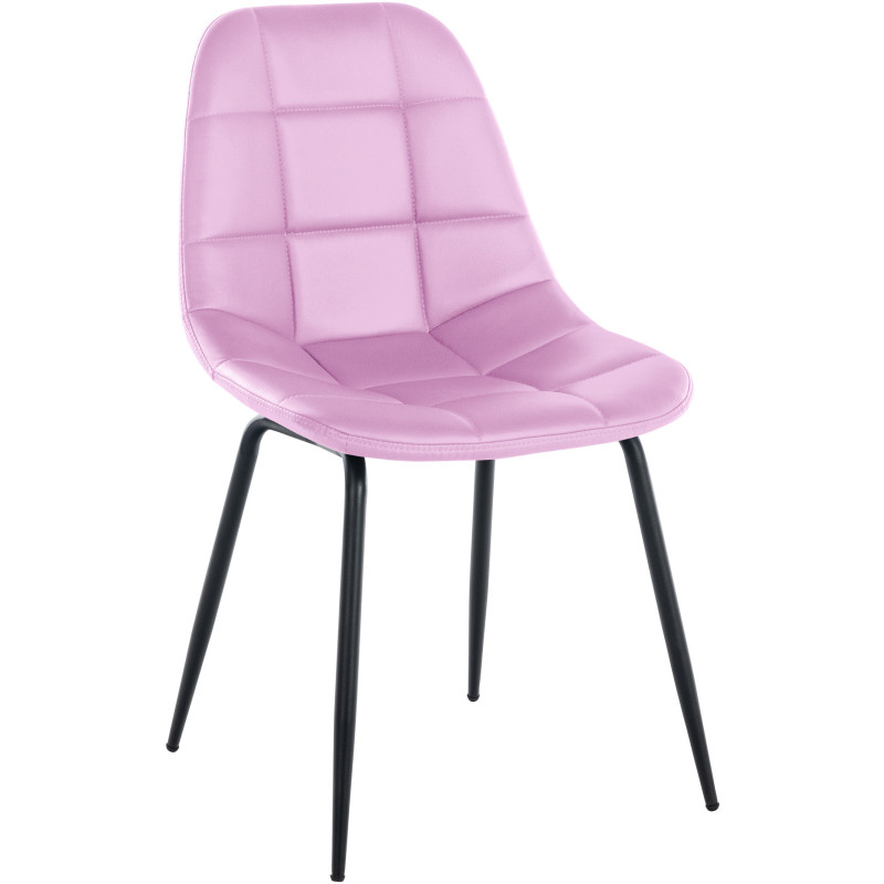 Chaise salle à manger moderne en Polyuréthane Rose Métal Noir Maralys - 1