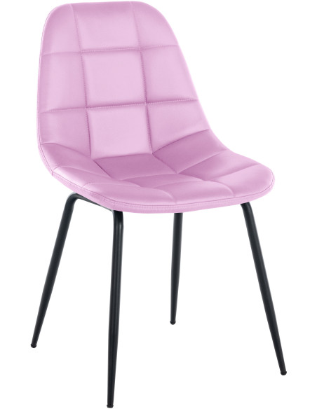 Chaise salle à manger moderne en Polyuréthane Rose Métal Noir Maralys - 1