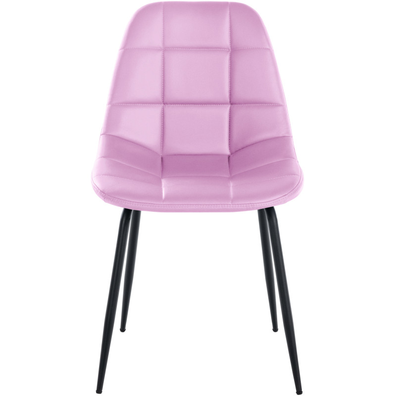 Chaise salle à manger moderne en Polyuréthane Rose Métal Noir Maralys - 2