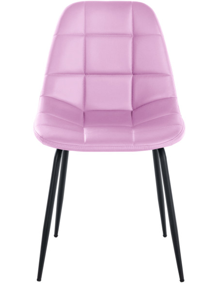 Chaise salle à manger moderne en Polyuréthane Rose Métal Noir Maralys - 2