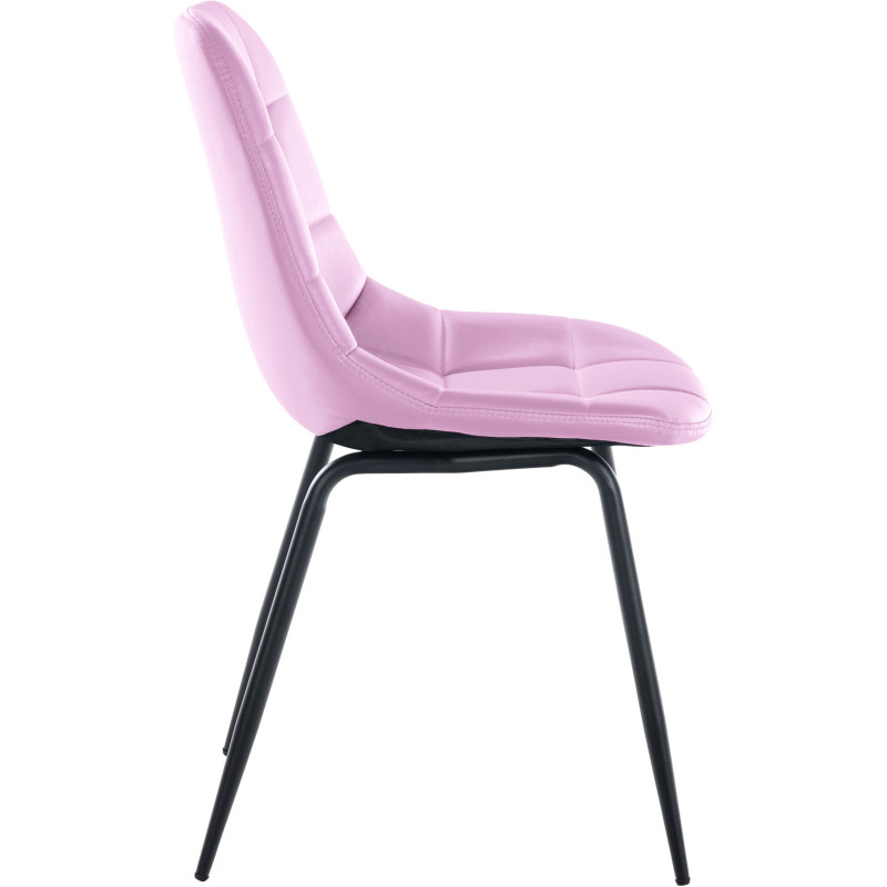 Chaise salle à manger moderne en Polyuréthane Rose Métal Noir Maralys - 3