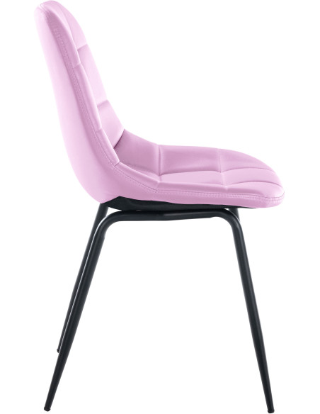 Chaise salle à manger moderne en Polyuréthane Rose Métal Noir Maralys - 3