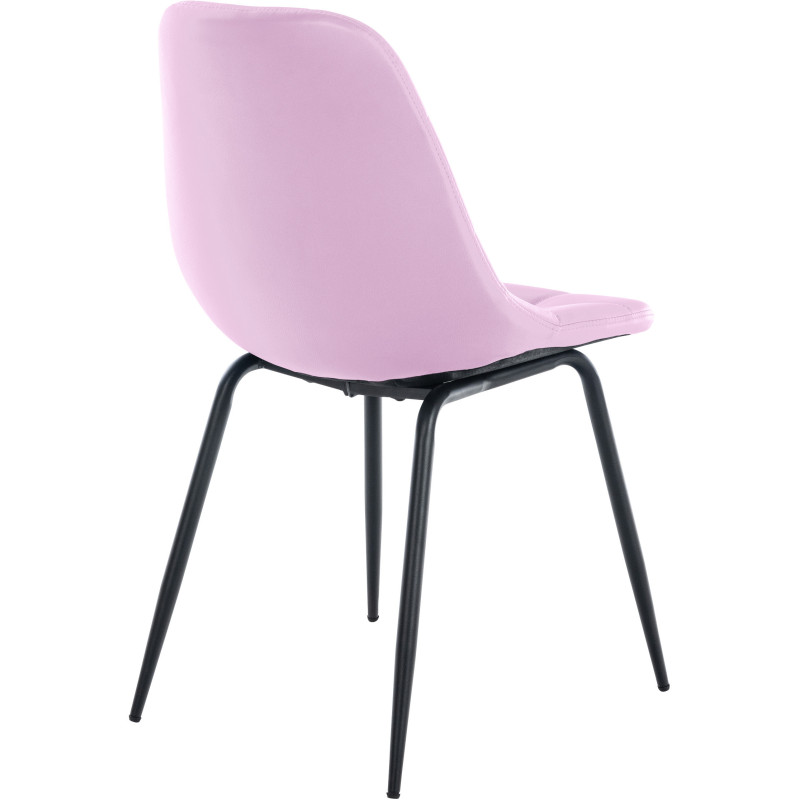 Chaise salle à manger moderne en Polyuréthane Rose Métal Noir Maralys - 4