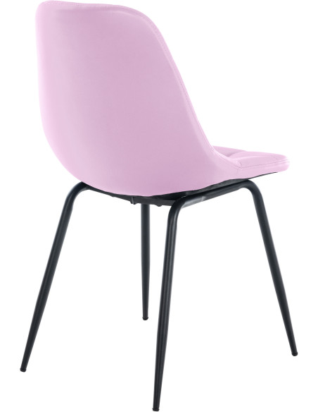 Chaise salle à manger moderne en Polyuréthane Rose Métal Noir Maralys - 4