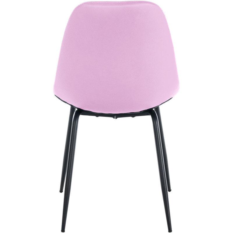 Chaise salle à manger moderne en Polyuréthane Rose Métal Noir Maralys - 5