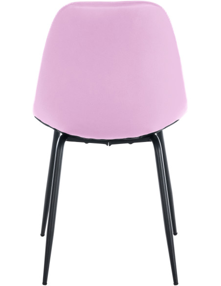 Chaise salle à manger moderne en Polyuréthane Rose Métal Noir Maralys - 5
