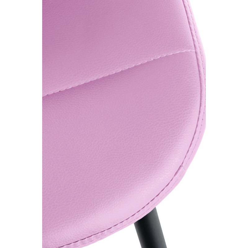 Chaise salle à manger moderne en Polyuréthane Rose Métal Noir Maralys - 6