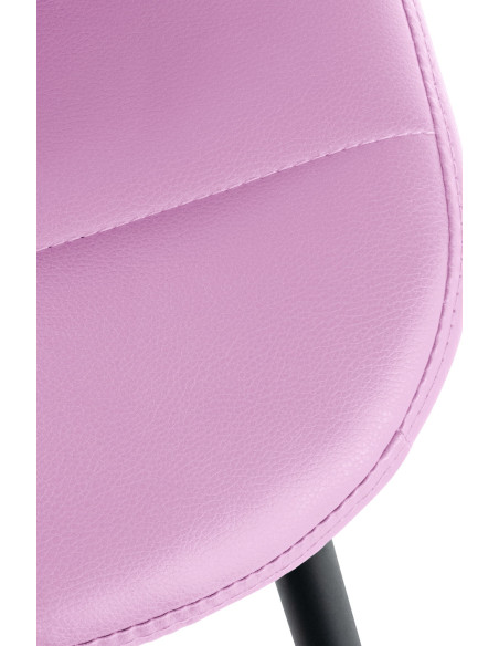 Chaise salle à manger moderne en Polyuréthane Rose Métal Noir Maralys - 6