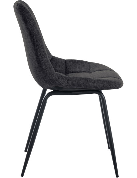 Chaise salle à manger moderne en Tissu Gris foncé Métal Noir Maralys - 3