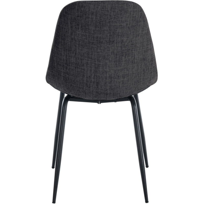 Chaise salle à manger moderne en Tissu Gris foncé Métal Noir Maralys - 5
