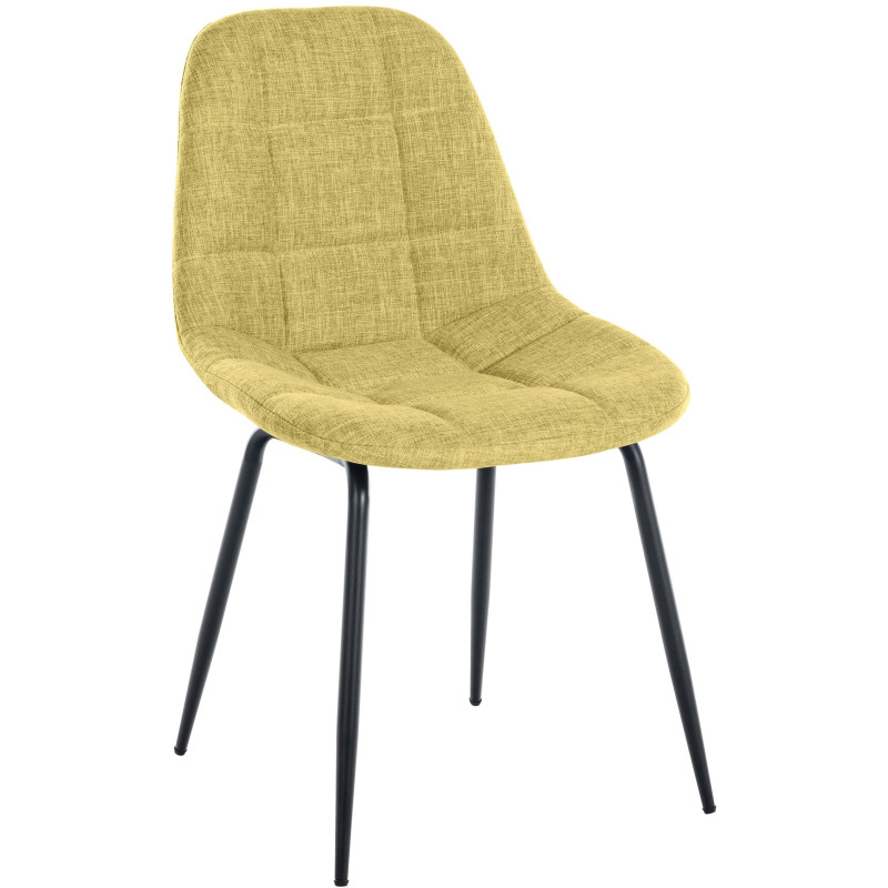 Chaise salle à manger moderne en Tissu Vert clair Métal Noir Maralys - 1