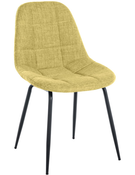 Chaise salle à manger moderne en Tissu Vert clair Métal Noir Maralys - 1