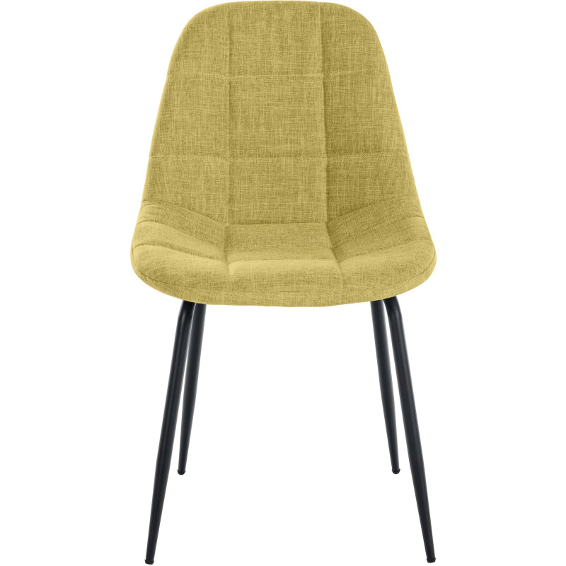 Chaise salle à manger moderne en Tissu Vert clair Métal Noir Maralys - 2