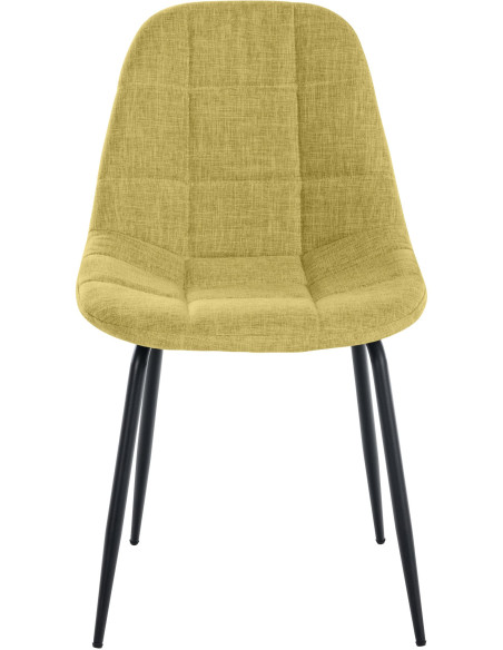 Chaise salle à manger moderne en Tissu Vert clair Métal Noir Maralys - 2