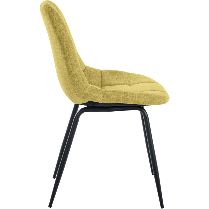 Chaise salle à manger moderne en Tissu Vert clair Métal Noir Maralys - 3