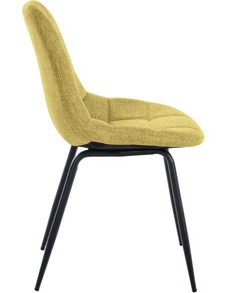 Chaise salle à manger moderne en Tissu Vert clair Métal Noir Maralys - 3
