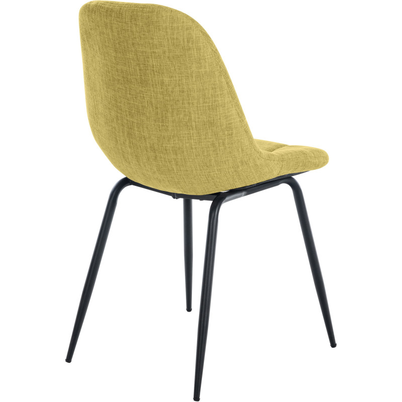 Chaise salle à manger moderne en Tissu Vert clair Métal Noir Maralys - 4