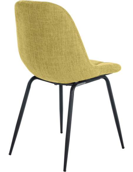Chaise salle à manger moderne en Tissu Vert clair Métal Noir Maralys - 4