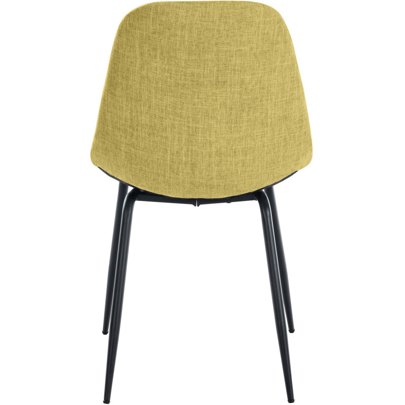 Chaise salle à manger moderne en Tissu Vert clair Métal Noir Maralys - 5