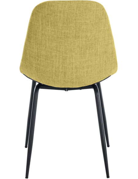 Chaise salle à manger moderne en Tissu Vert clair Métal Noir Maralys - 5