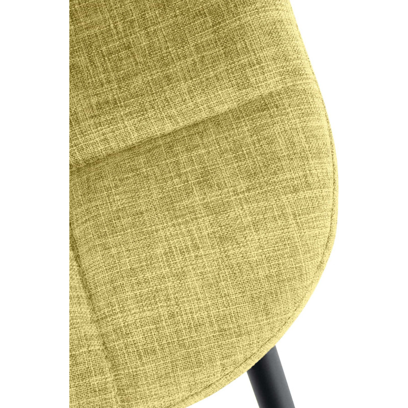 Chaise salle à manger moderne en Tissu Vert clair Métal Noir Maralys - 6