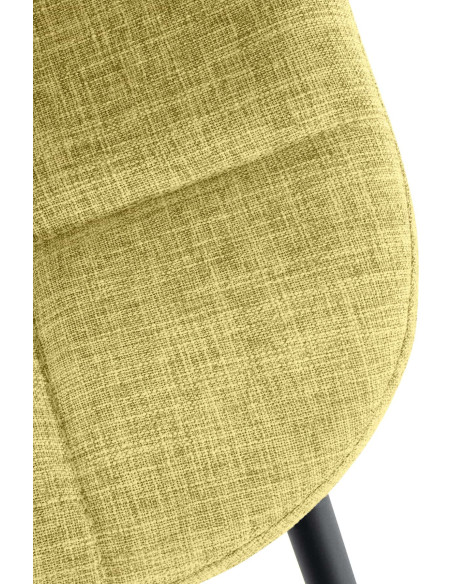 Chaise salle à manger moderne en Tissu Vert clair Métal Noir Maralys - 6