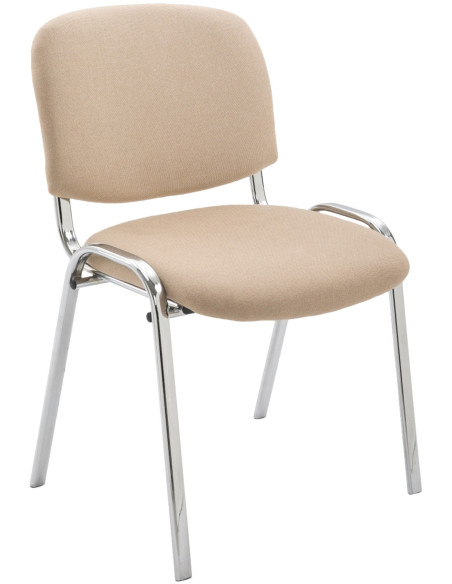 Chaise moderne en Tissu Blanc crème Métal Argenté Velyria - 1