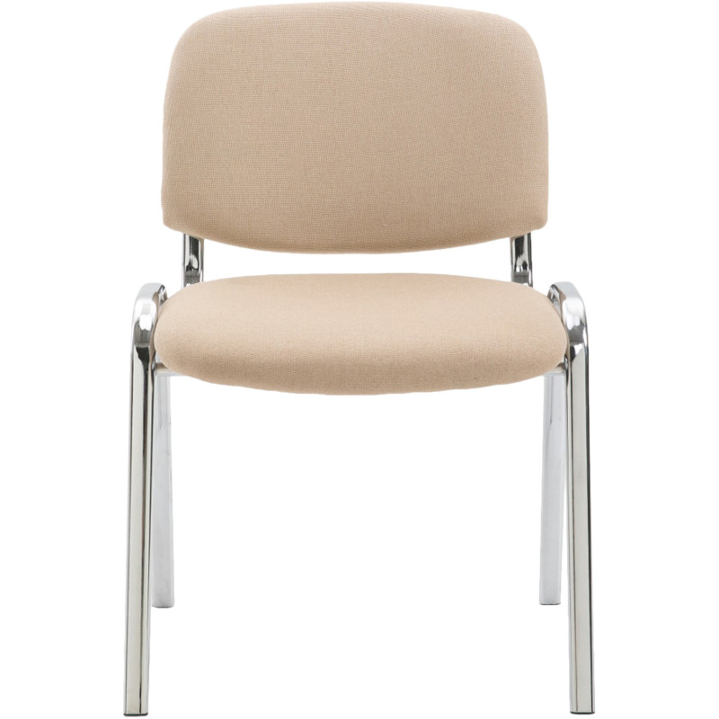 Chaise moderne en Tissu Blanc crème Métal Argenté Velyria - 2