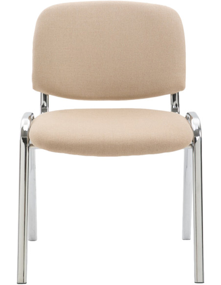 Chaise moderne en Tissu Blanc crème Métal Argenté Velyria - 2