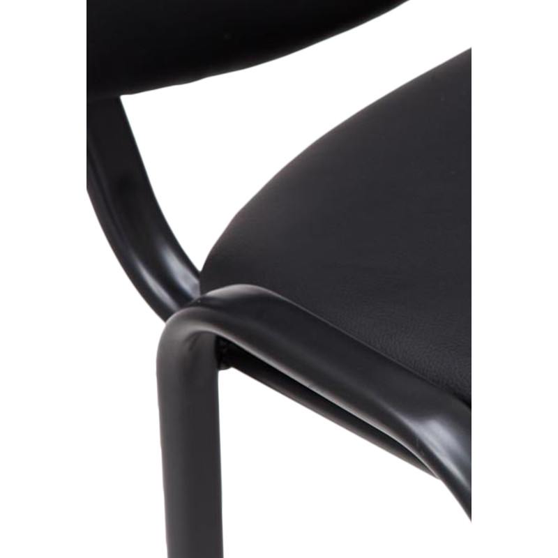 Chaise moderne en Polyuréthane Noir Métal Noir Aliora - 2